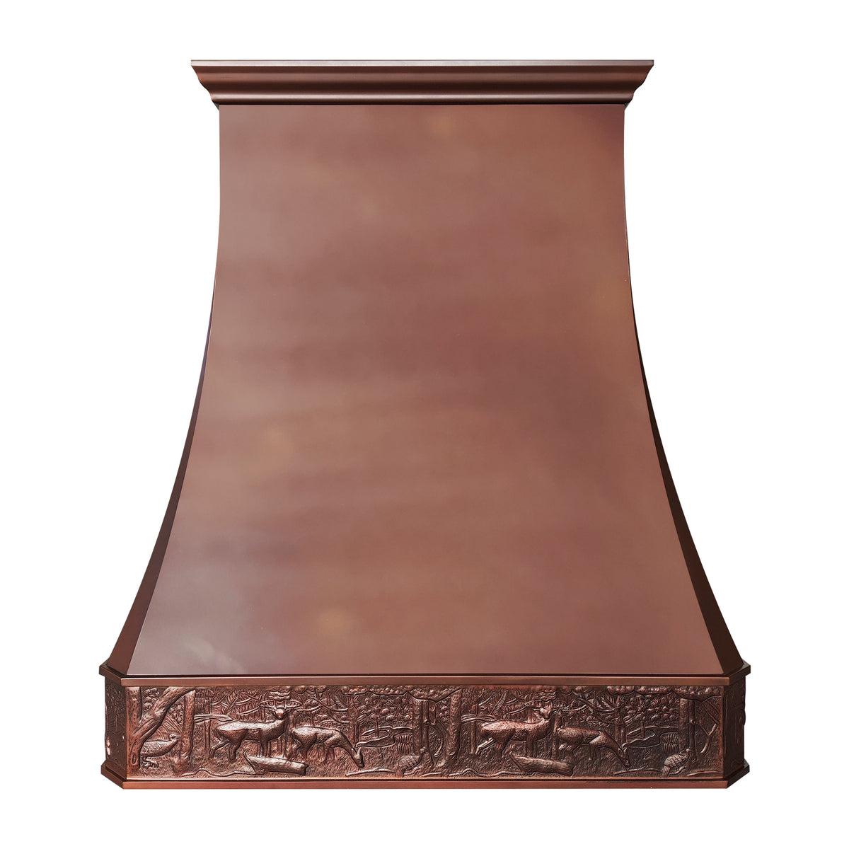 Fobest Rustic Fire Copper Kitchen Range Hood with Hand-Curved Pattern Design FCP-330