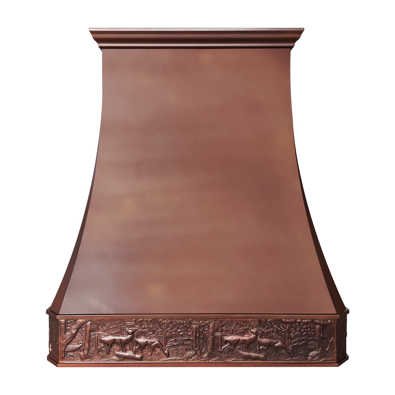 Fobest Rustic Fire Copper Kitchen Range Hood with Hand-Curved Pattern Design FCP-330