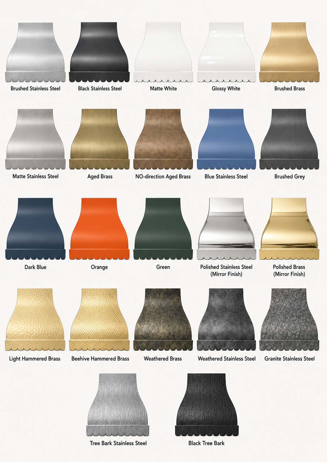 Fobest Scalloped Custom Brass Vent Hood FSS-232