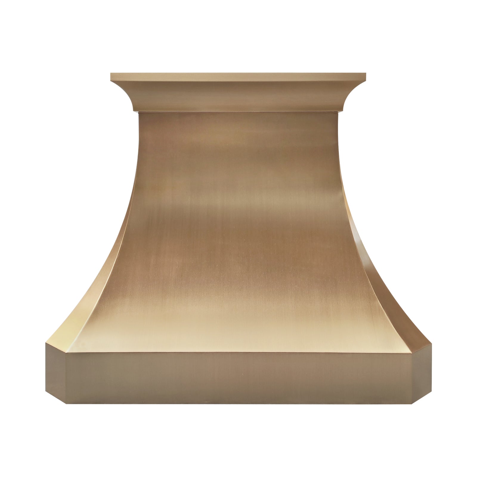Fobest Sculptural Brushed Brass Kitchen Range Hood with Geometric Dimensional Design FSS-546