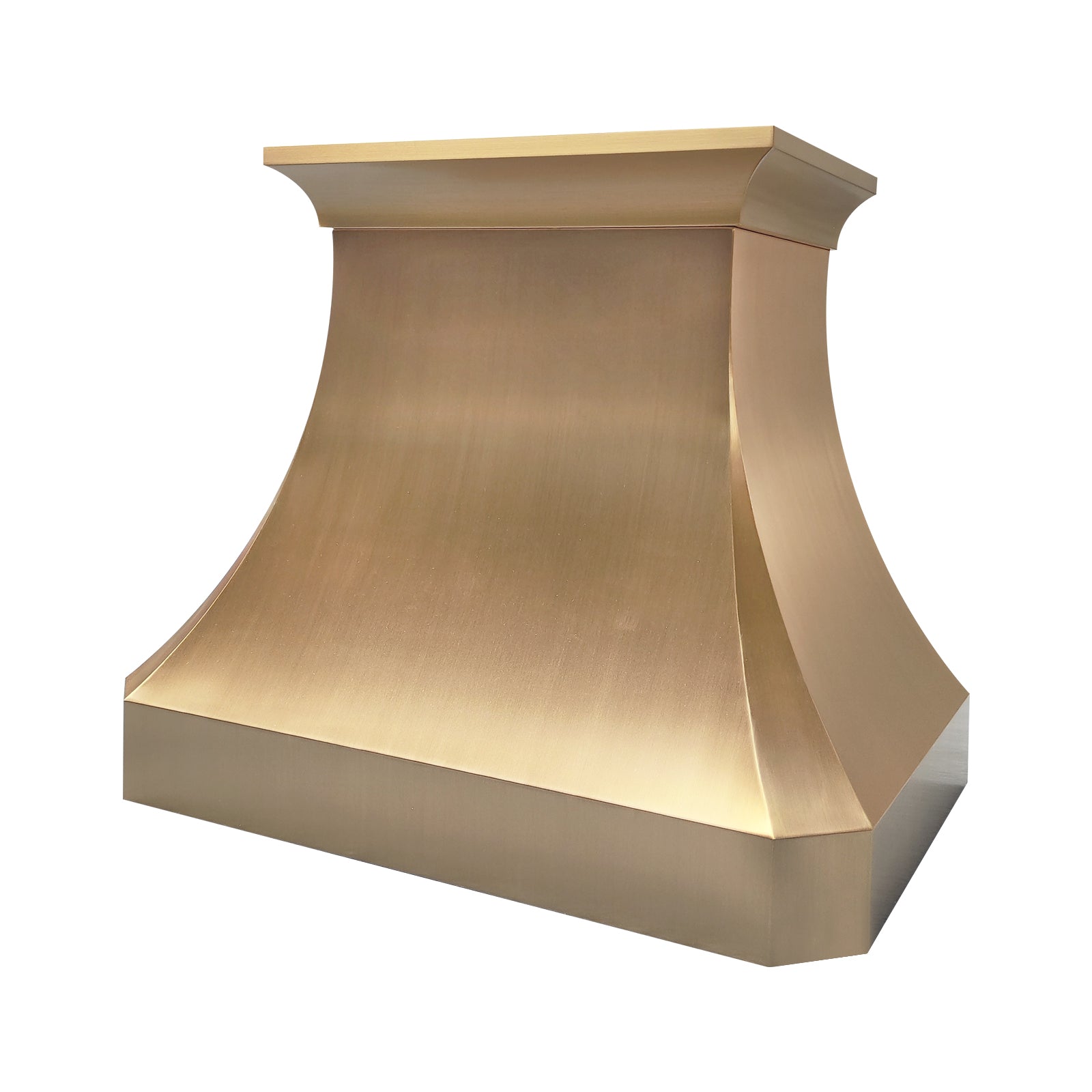 Fobest Sculptural Brushed Brass Kitchen Range Hood with Geometric Dimensional Design FSS-546