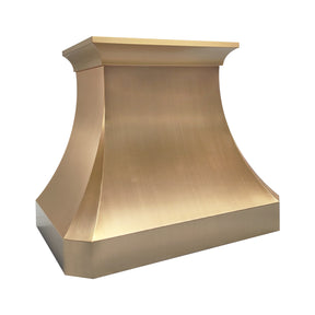 Fobest Sculptural Brushed Brass Kitchen Range Hood with Geometric Dimensional Design FSS-546