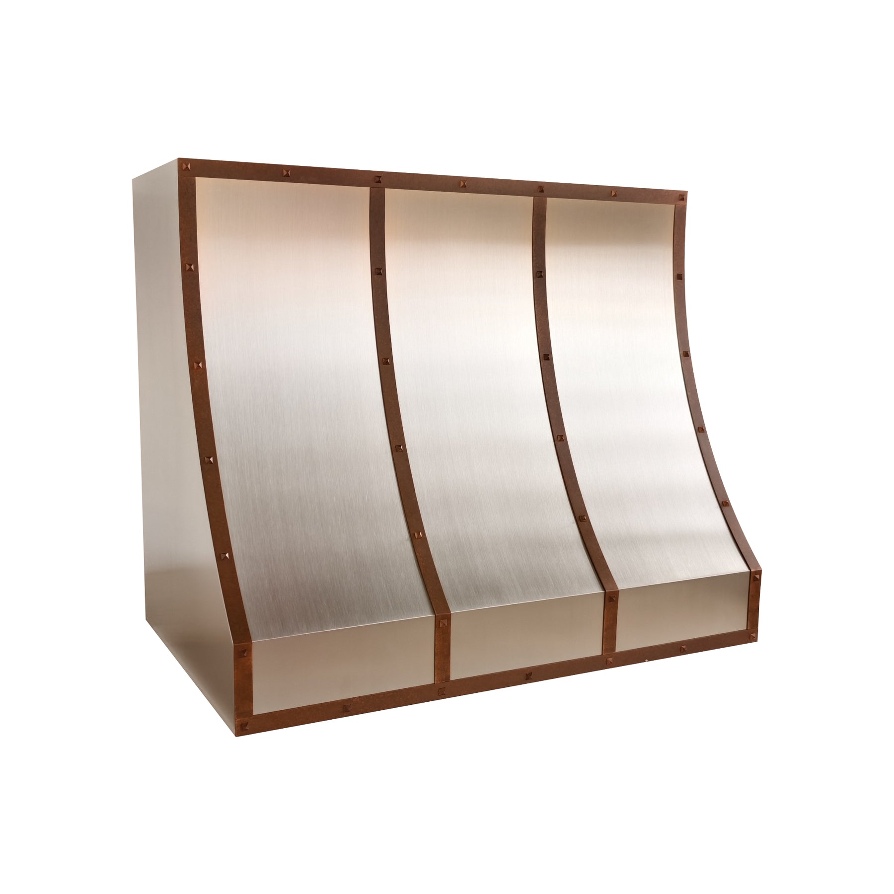 Fobest Sloped Stainless Steel Range Hood with Antique Copper Straps FSS-748