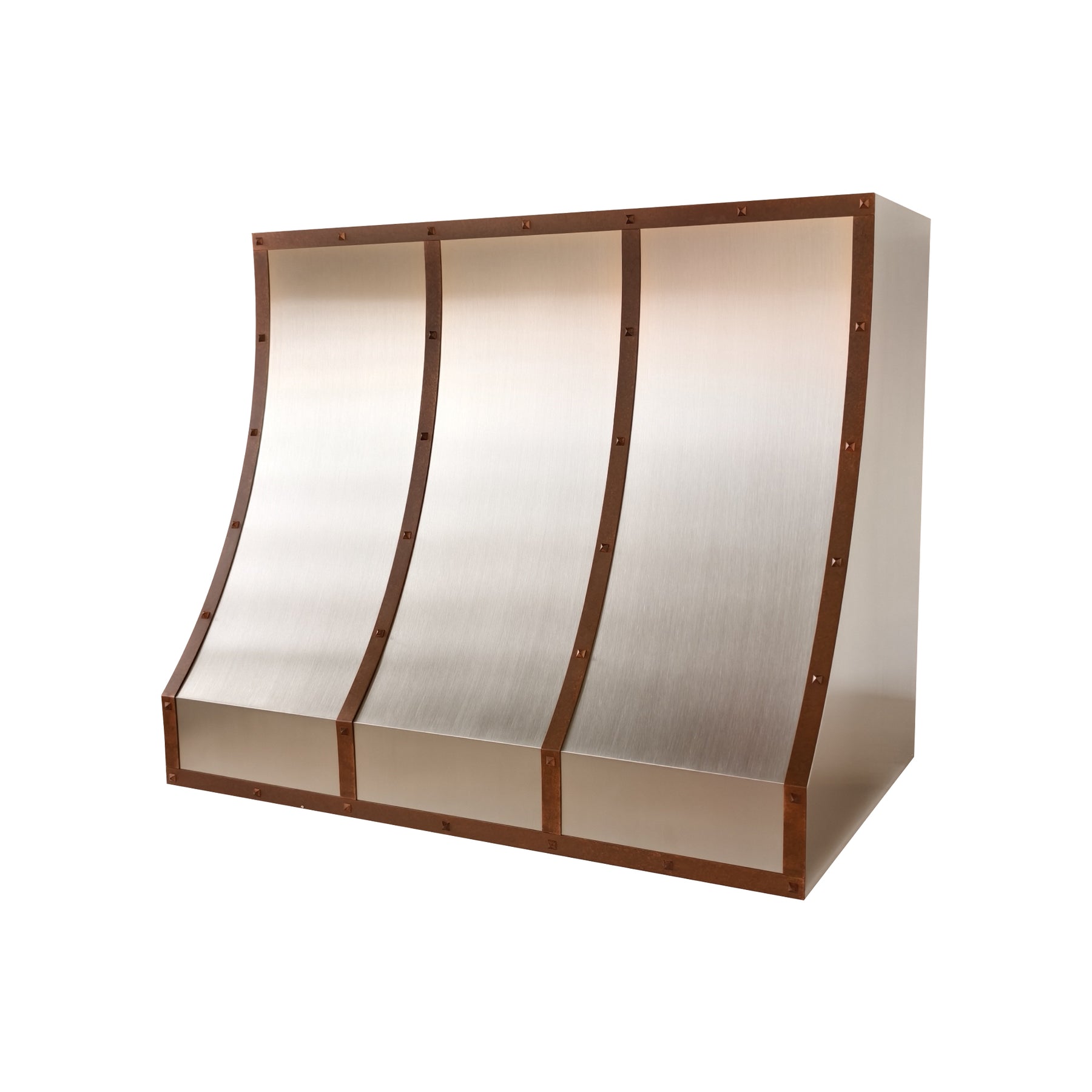 Fobest Sloped Stainless Steel Range Hood with Antique Copper Straps FSS-748