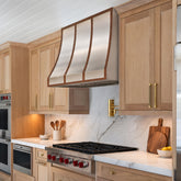 Fobest Sloped Stainless Steel Range Hood with Antique Copper Straps FSS-748