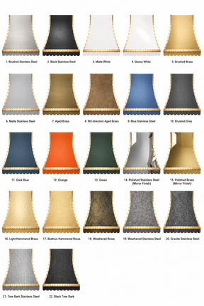 Fobest Stainless Steel Black Range Hood with Brass Trim FSS-197
