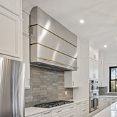 Fobest Stainless Steel Custom Box Range Hood with Brass Base FSS-211