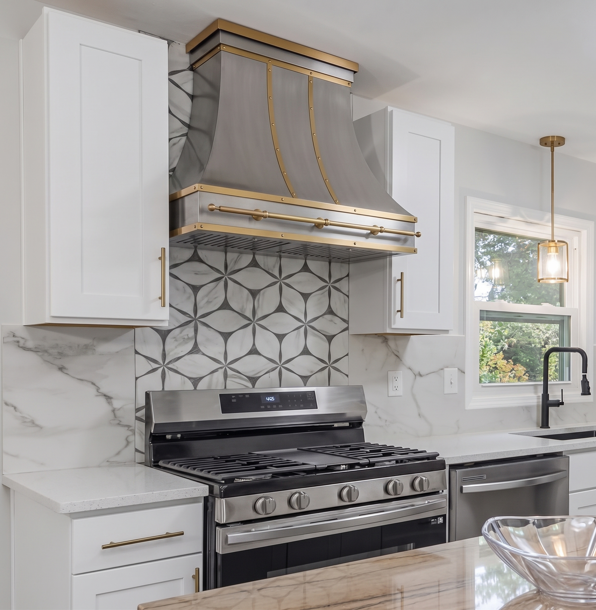 Fobest Stainless Steel Custom Range Hoods with Brass Accent FSS-536