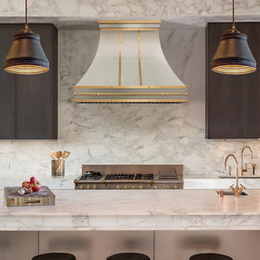 Fobest Stainless Steel Custom Range Hoods with Brass Accent FSS-536
