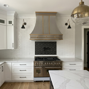 Fobest Stainless Steel Custom Range Hoods with Brass Accent FSS-536