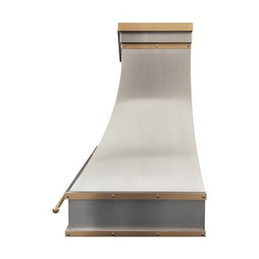 Fobest Stainless Steel Custom Range Hoods with Brass Accent FSS-536