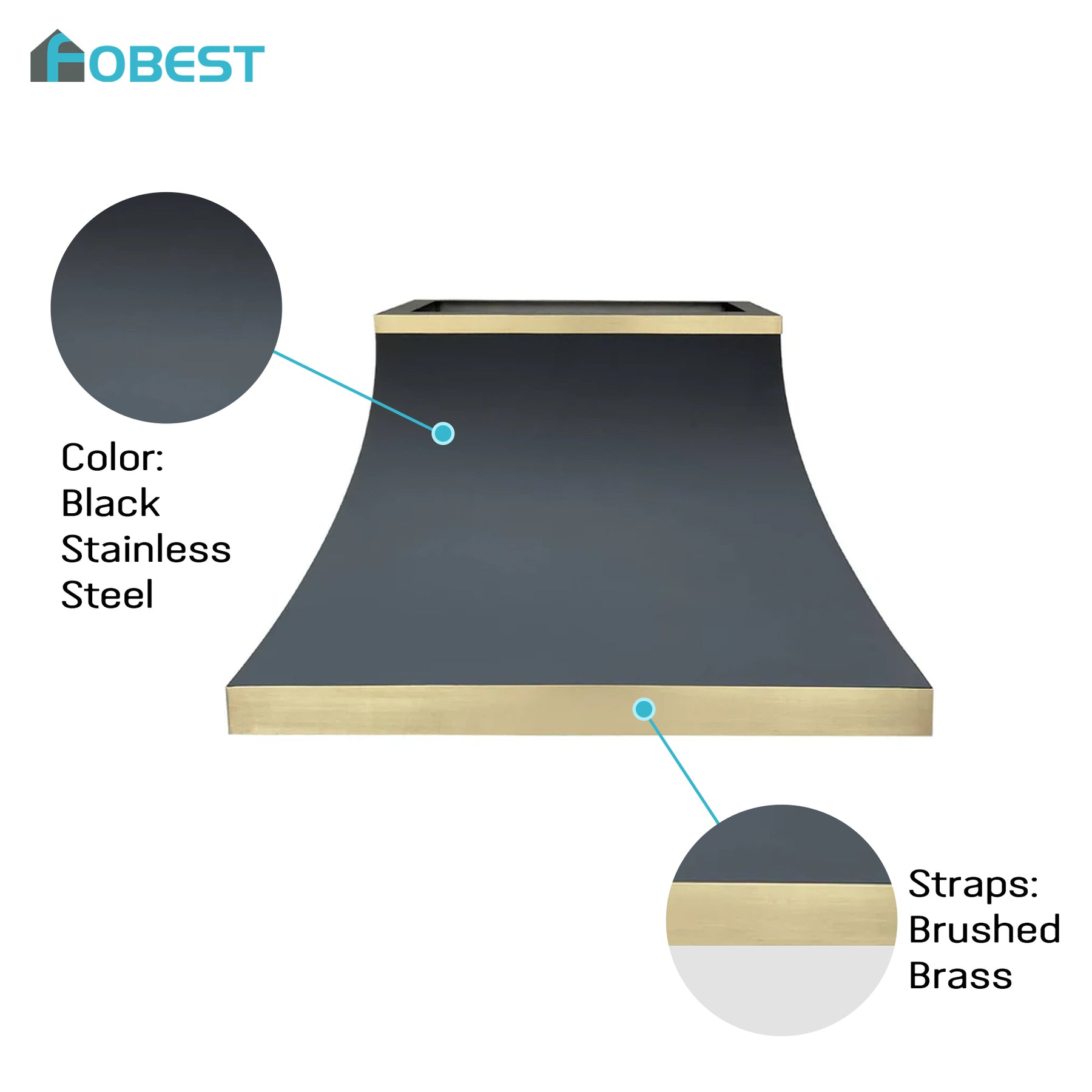 Fobest Stainless Steel Custom Range Hood with Black Finish FSS-119