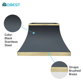 Fobest Stainless Steel Custom Range Hood with Black Finish FSS-119