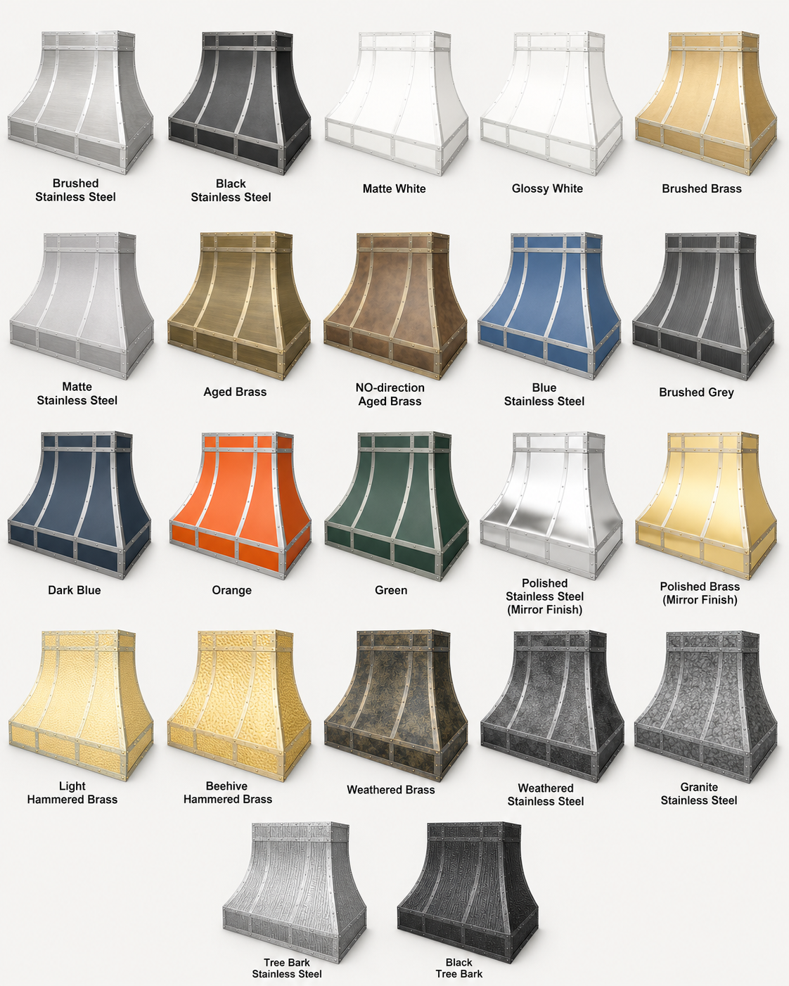 Fobest Stainless Steel Custom Range Hood with Brass Accents FSS-113