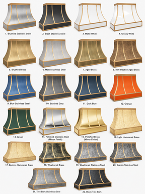 Fobest Stainless Steel Custom Range Hood with Brass Trims FSS-78
