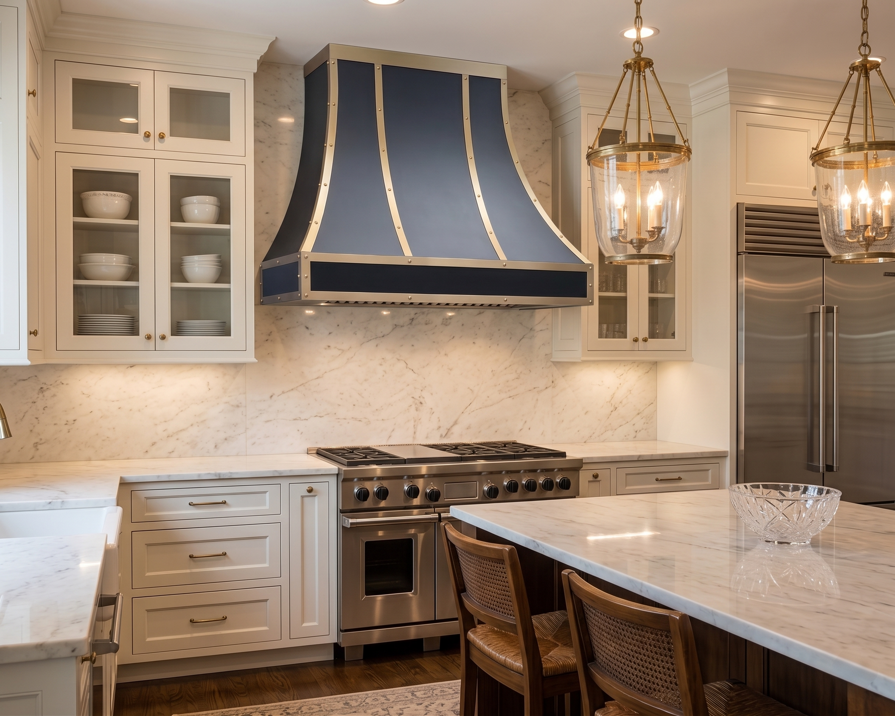 Fobest Stainless Steel Custom Range Hood with Brass Trims FSS-78