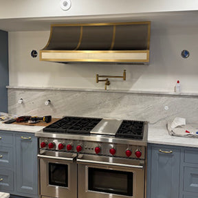 Fobest Stainless Steel Custom Range Hood with Gold Accent FSS-22
