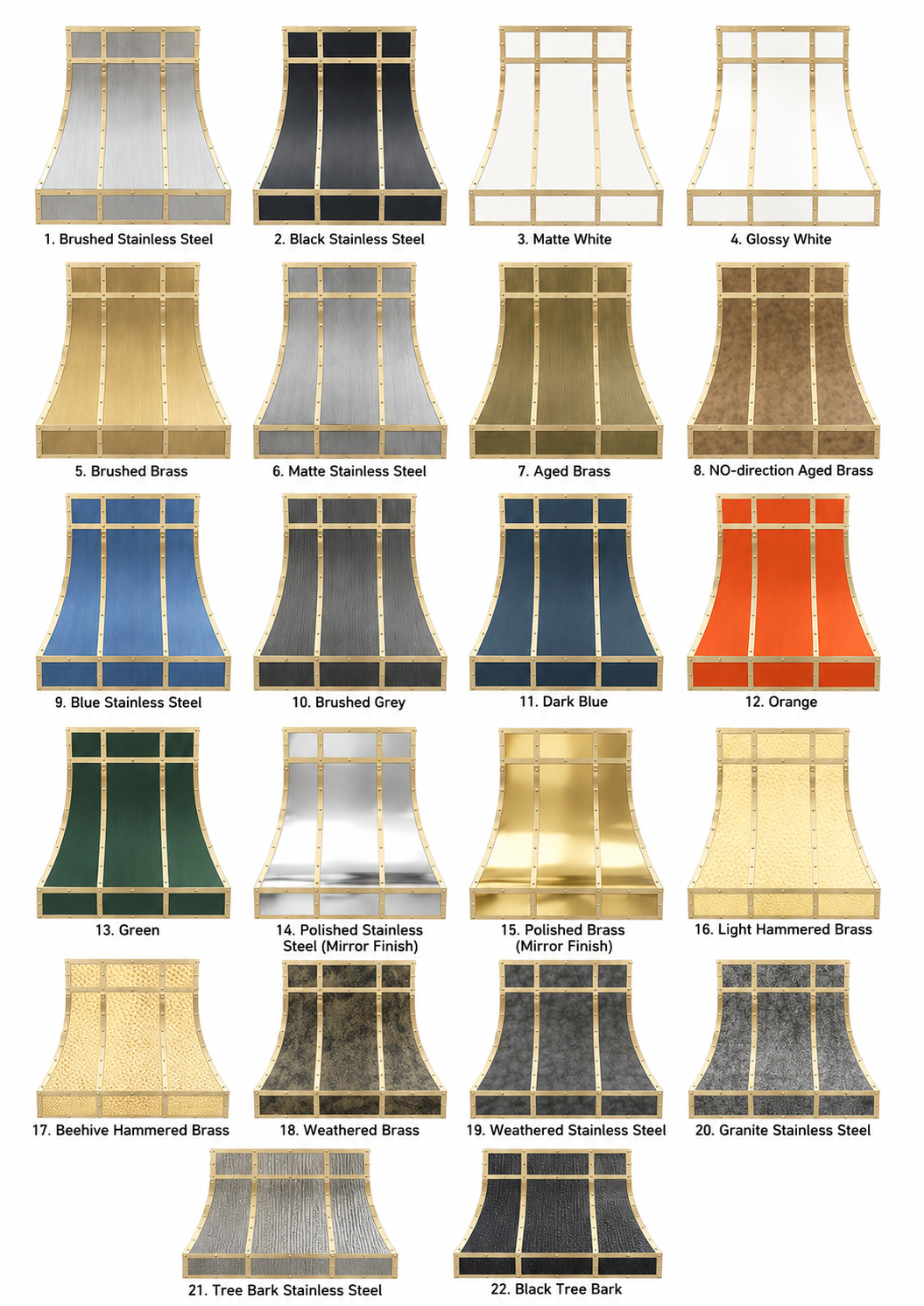 Fobest Stainless Steel Custom Vent Hood with Brass Straps FSS-84