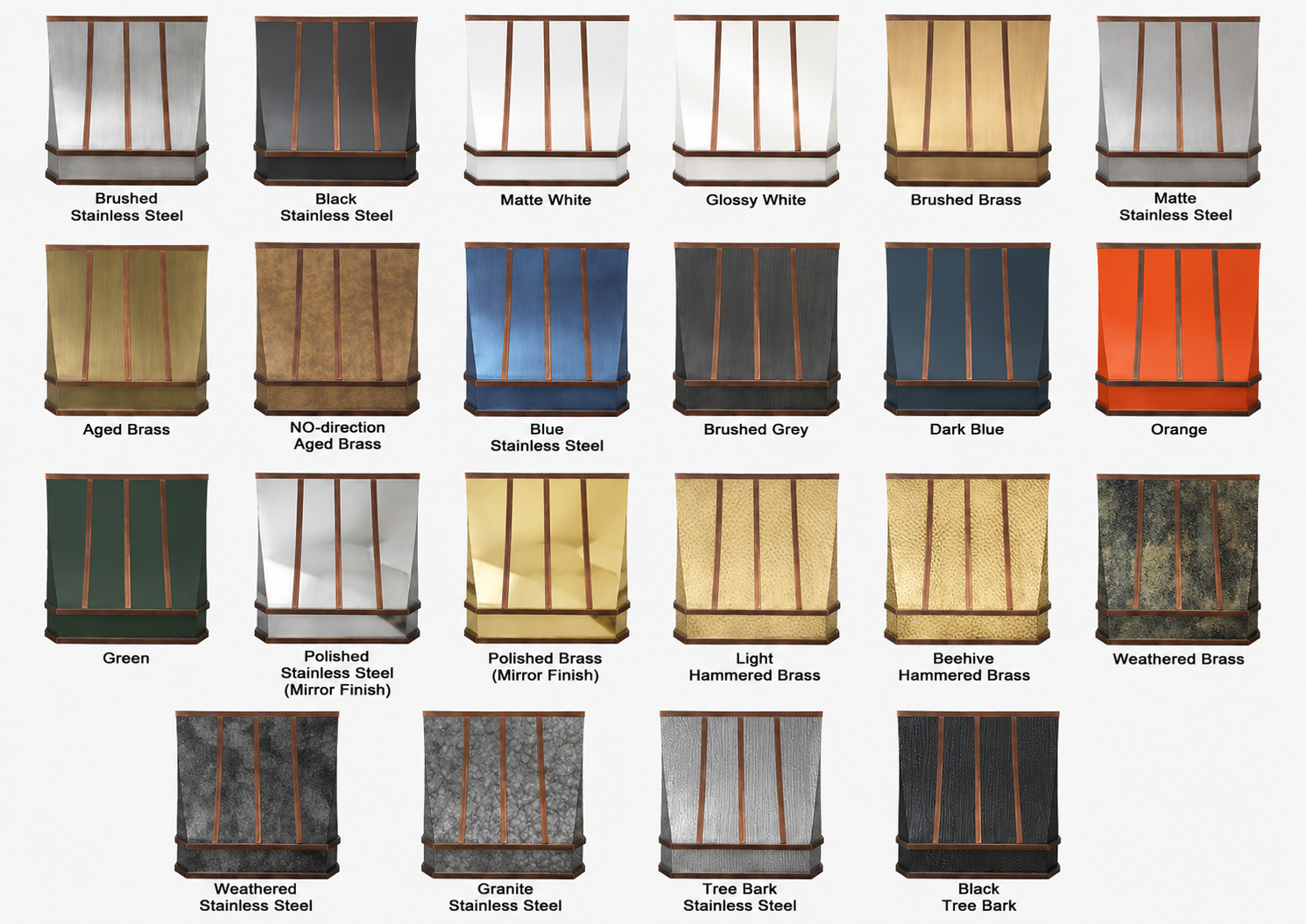 Fobest Stainless Steel Custom Vent Hood with Copper Accent FSS-237