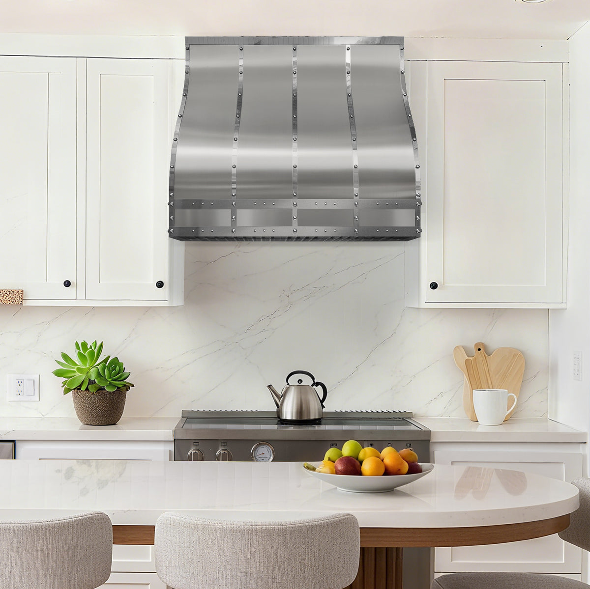 Fobest Stainless Steel Kitchen Hood with Polished Straps FSS-484