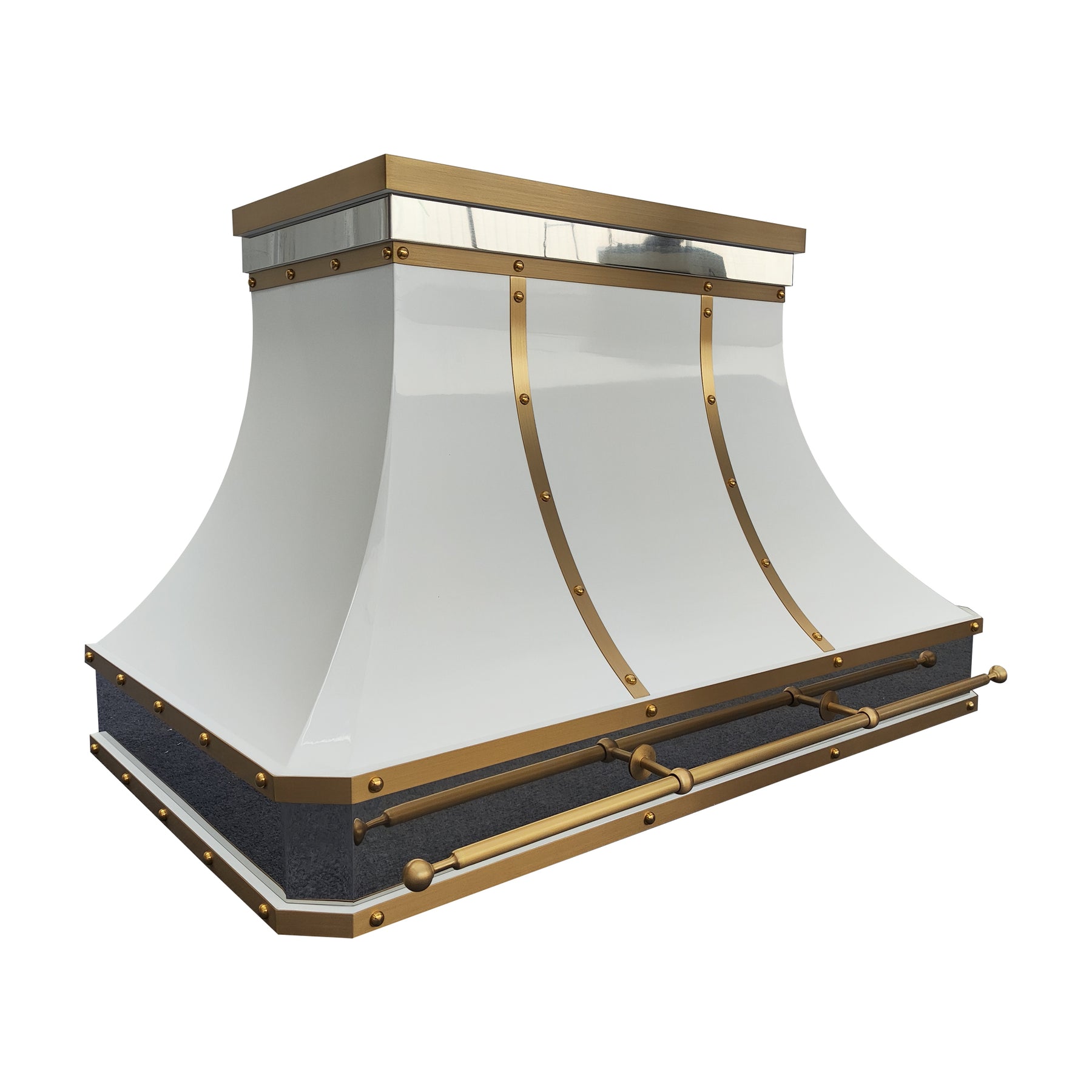 Fobest Stainless Steel Kitchen Range Hood with Brass Accents FSS-485