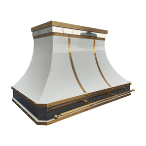 Fobest Stainless Steel Kitchen Range Hood with Brass Accents FSS-485
