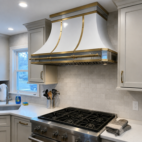 Fobest Stainless Steel Kitchen Range Hood with Brass Accents FSS-485