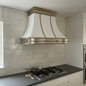 Fobest Stainless Steel Kitchen Range Hood with Brass Accents FSS-485