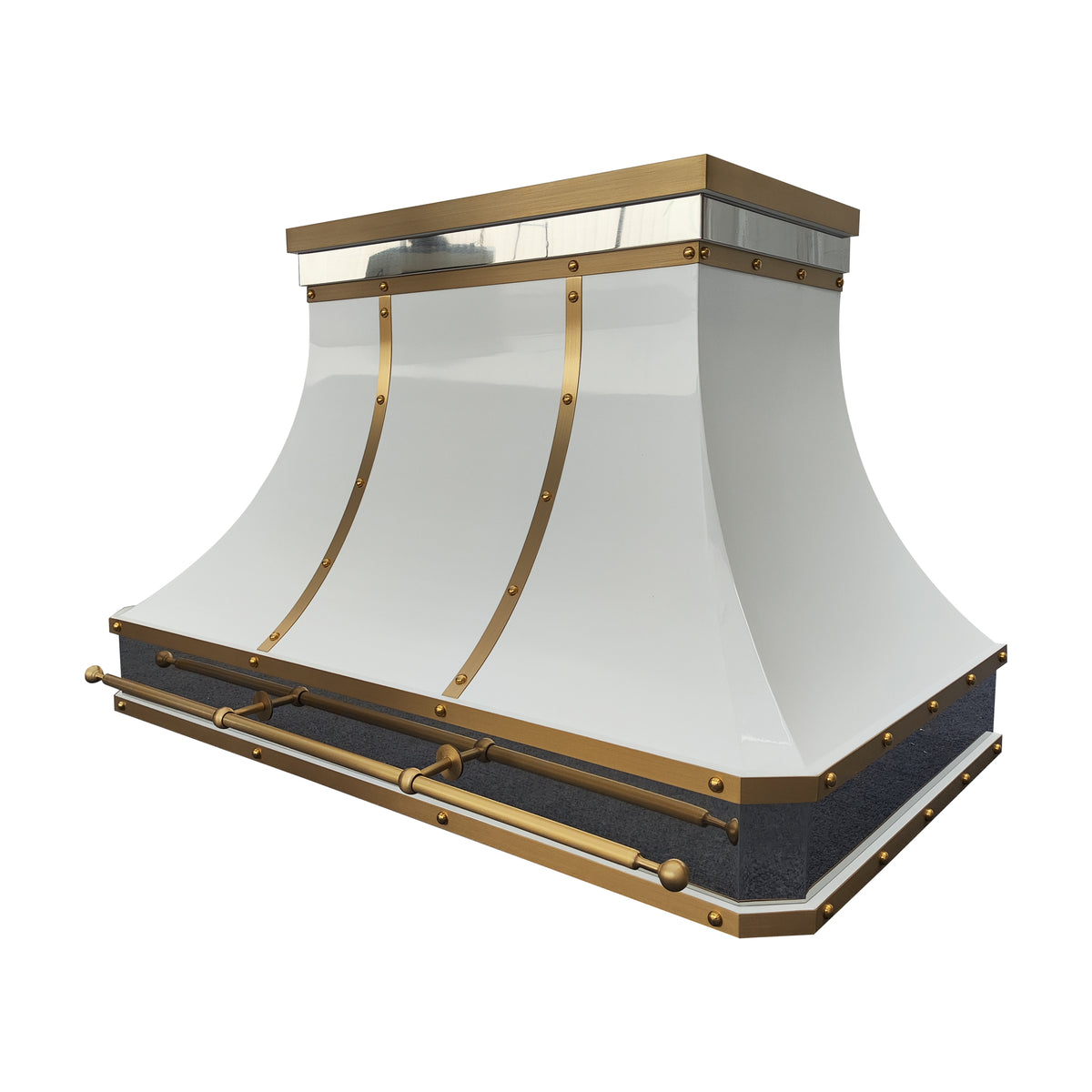 Fobest Stainless Steel Kitchen Range Hood with Brass Accents FSS-485