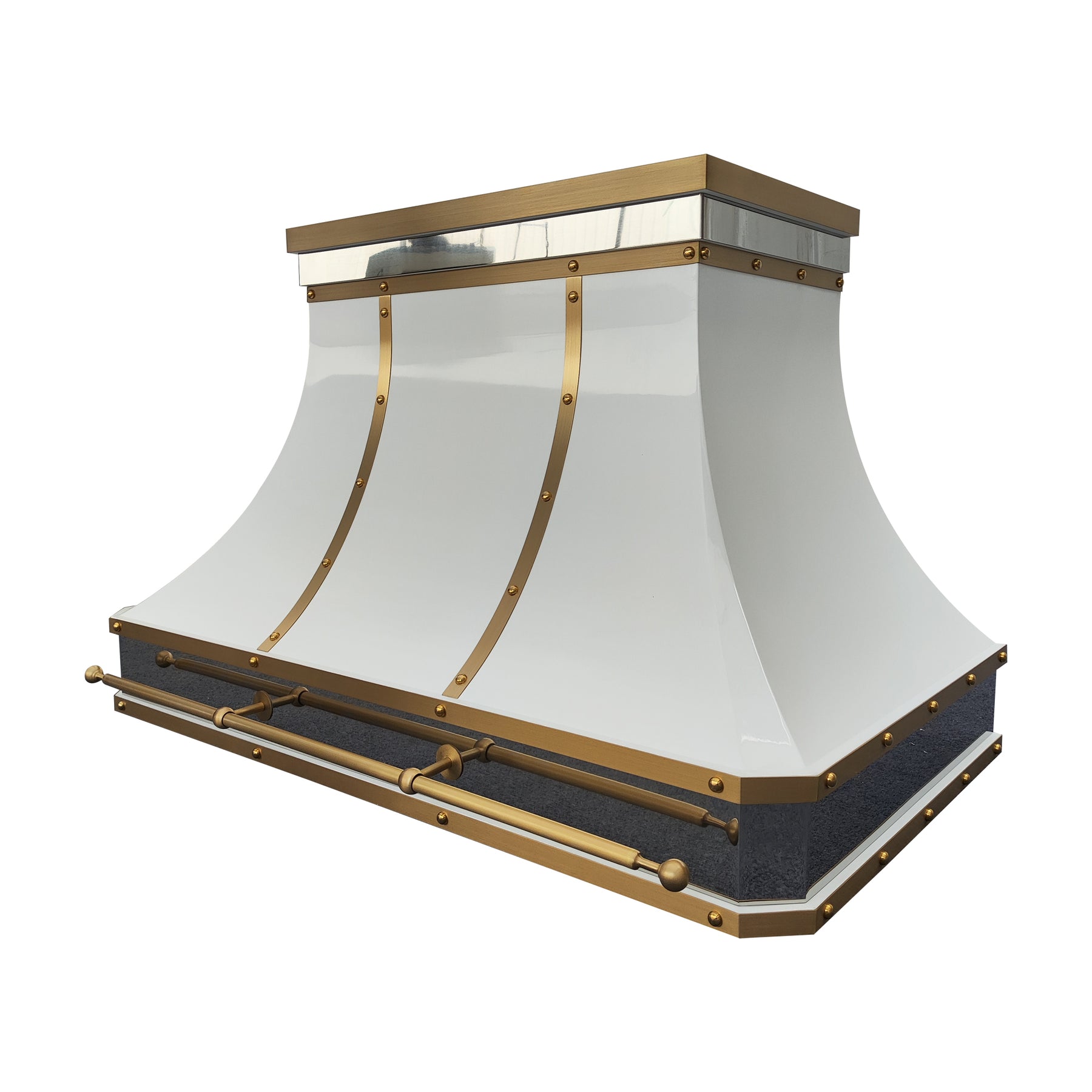 Fobest Stainless Steel Kitchen Range Hood with Brass Accents FSS-485