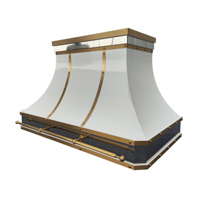 Fobest Stainless Steel Kitchen Range Hood with Brass Accents FSS-485