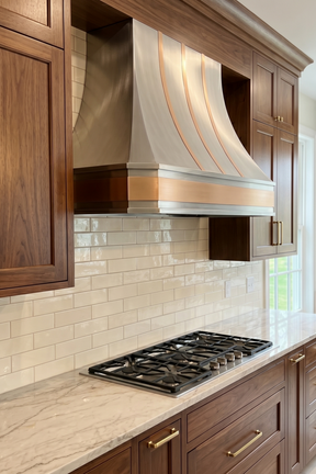 Fobest Stainless Steel Kitchen Range Hood with Decorative Brass Apron FSS-458