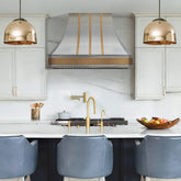 Fobest Stainless Steel Kitchen Range Hood with Decorative Brass Apron FSS-458