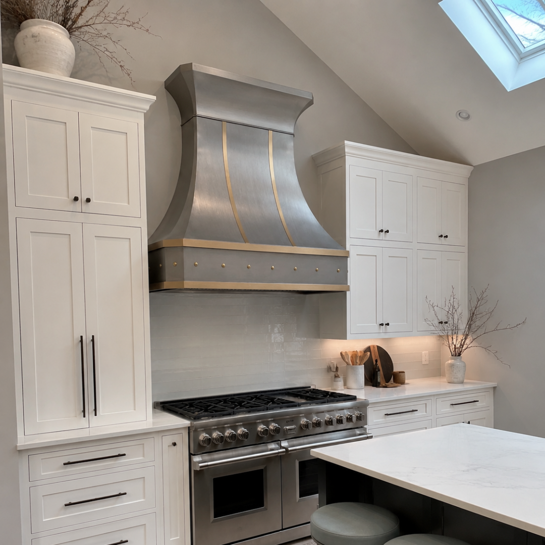 Fobest Stainless Steel Modern Range Hood with Brass Straps FSS-193