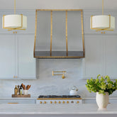 Fobest Stainless Steel Range Hoods with Polished Brass Trim FSS-486