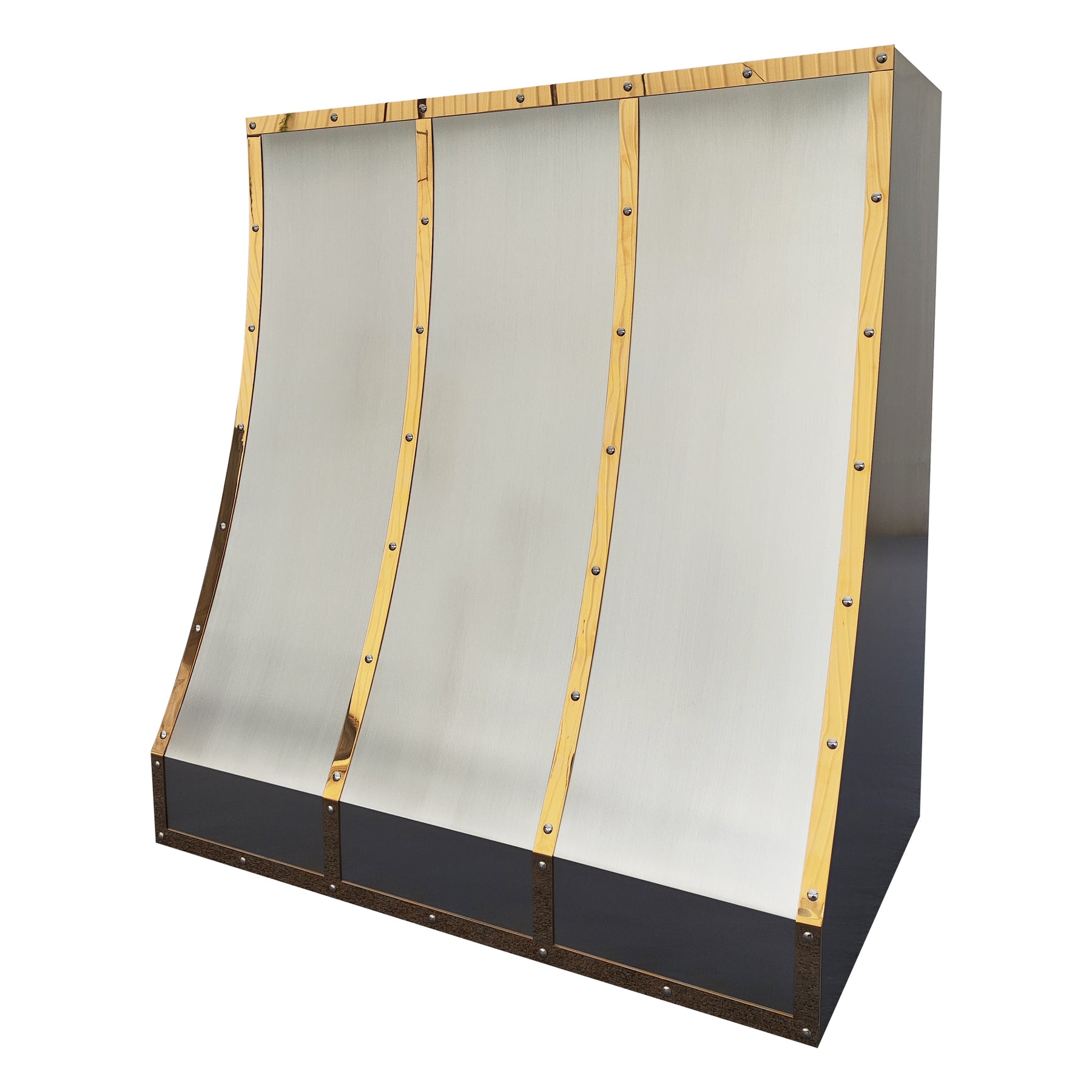Fobest Stainless Steel Range Hoods with Polished Brass Trim FSS-486