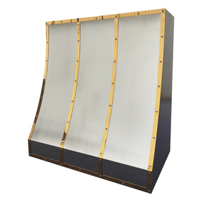 Fobest Stainless Steel Range Hoods with Polished Brass Trim FSS-486
