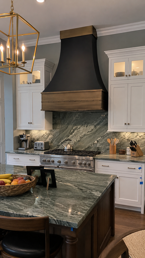 Fobest Stainless Steel Range Hood with Aged Brass Accent FSS-293