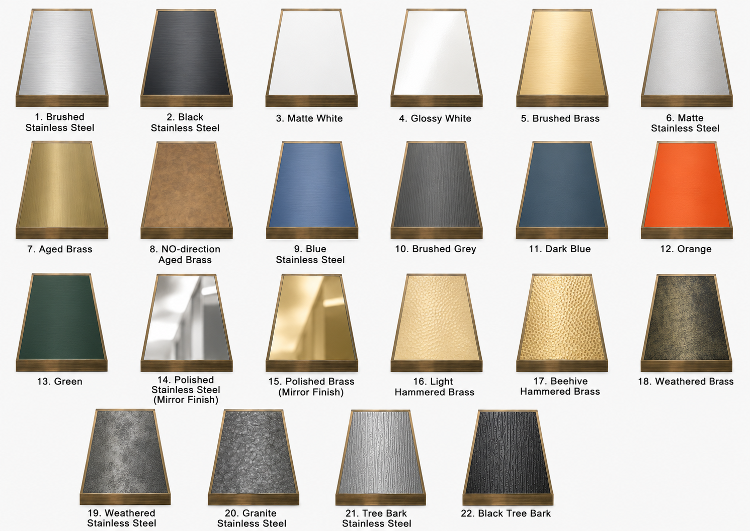 Fobest Stainless Steel Range Hood with Aged Brass Trims FSS-266