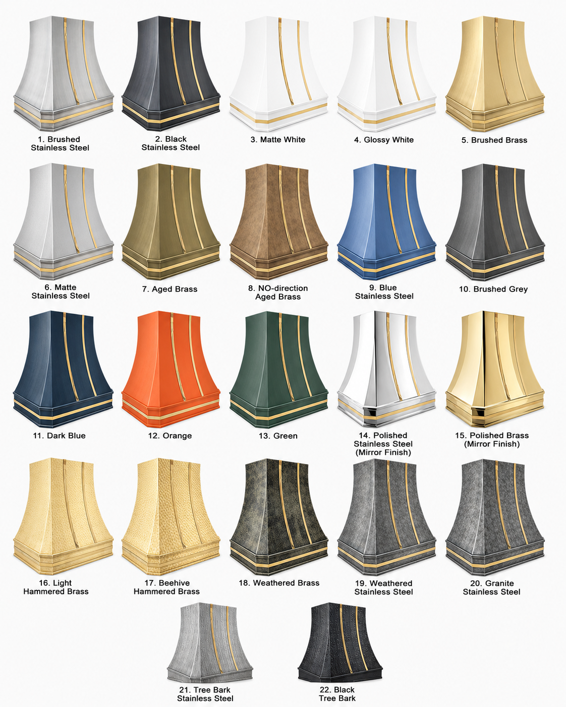 Fobest Stainless Steel Range Hood with Brass Bands FSS-260