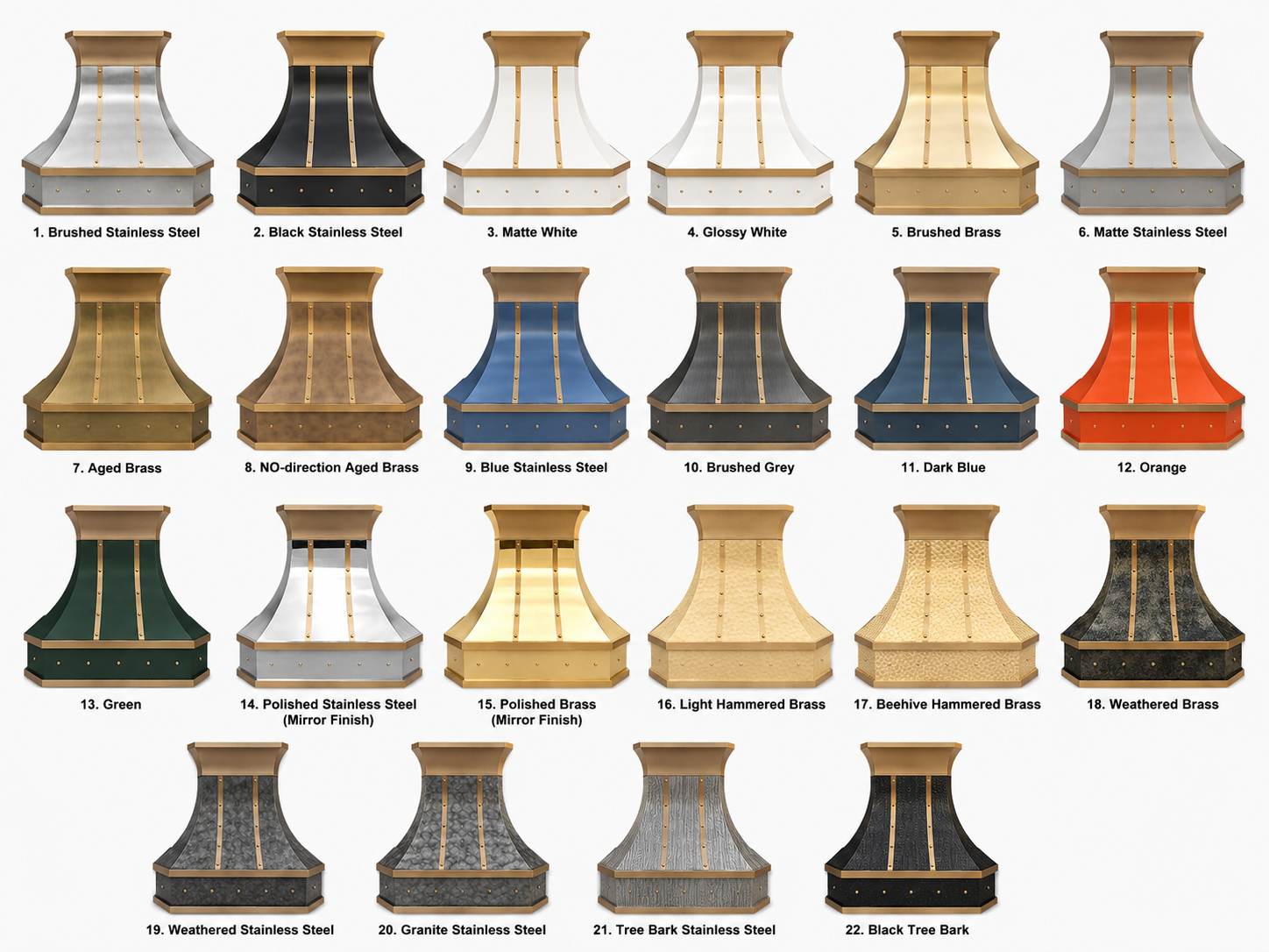 Fobest Stainless Steel Range Hood with Brass Crown FSS-295