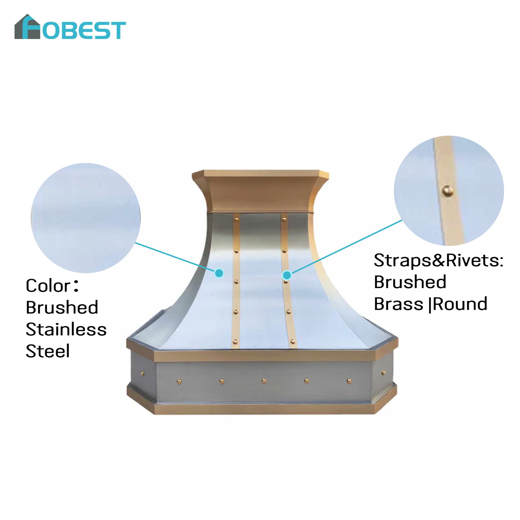 Fobest Stainless Steel Range Hood with Brass Crown FSS-295