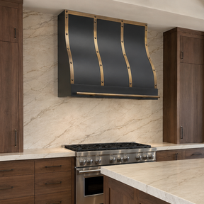 Fobest Stainless Steel Stove Hood with Aged Brass Trims FSS-204