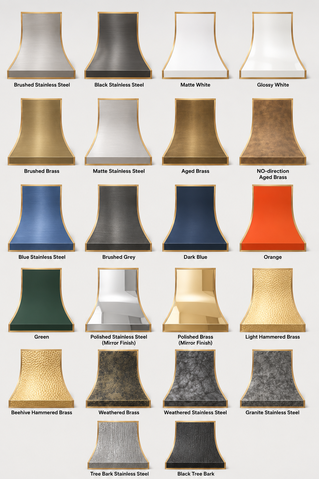 Fobest Stainless Steel Vent Hood with Brass Edge FSS-228