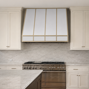 Fobest Stainless Steel White Range Hood with Brass Straps FSS-315