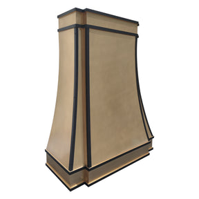 Fobest Texas Antique Brass Range Hoods with Dark Trim FSS-495