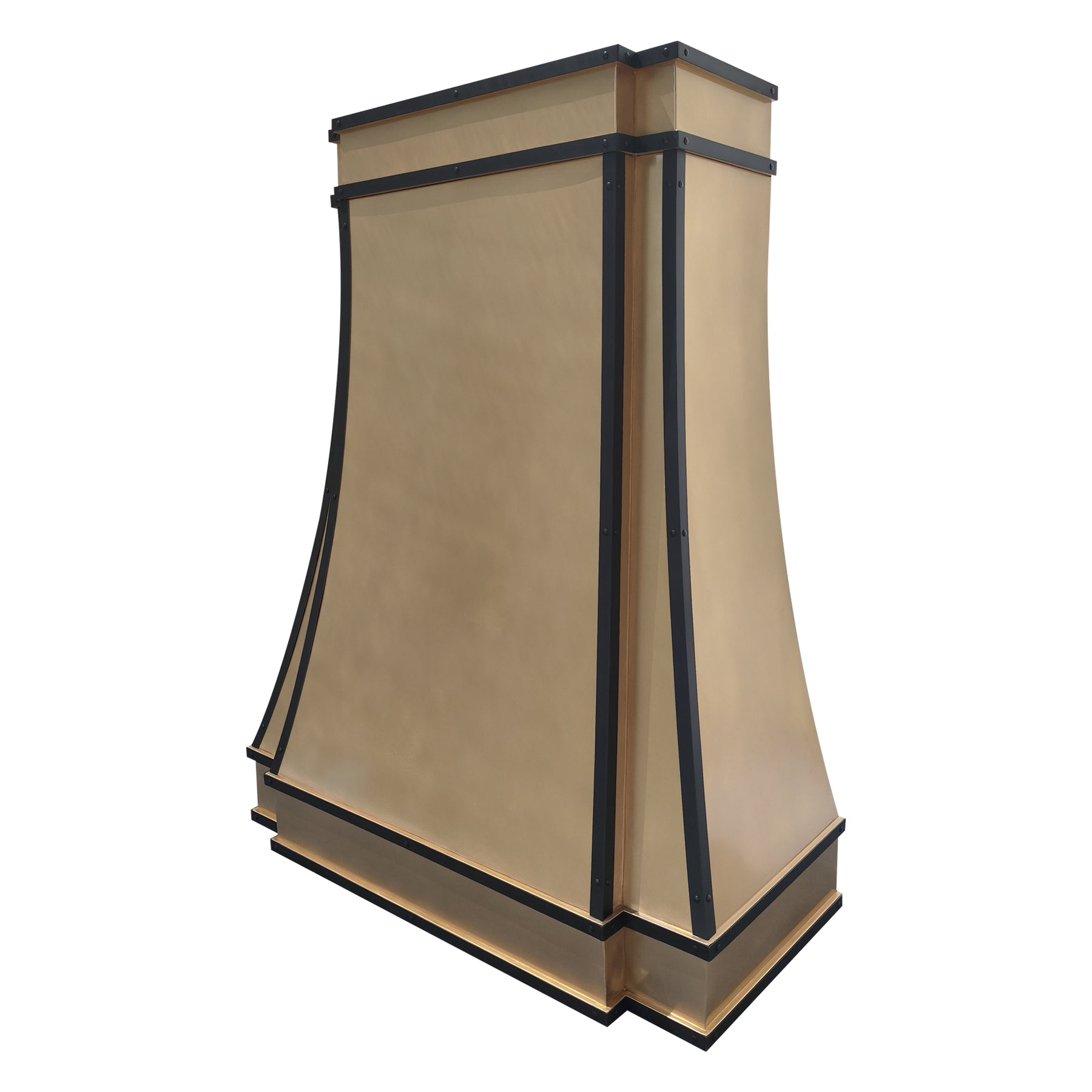 Fobest Texas Antique Brass Range Hoods with Dark Trim FSS-495