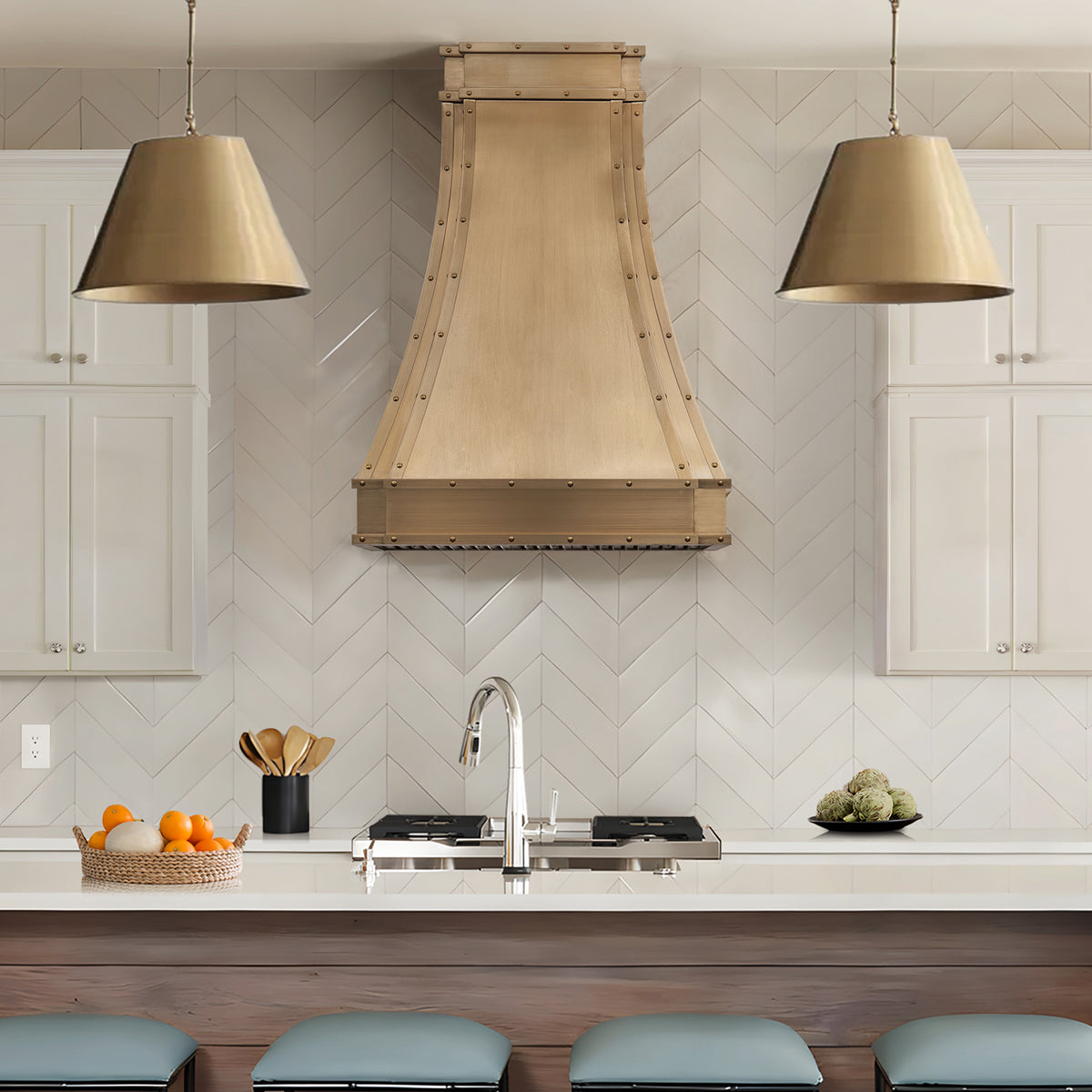 Fobest Texas Brass Metal Range Hoods for Kitchens FSS-519