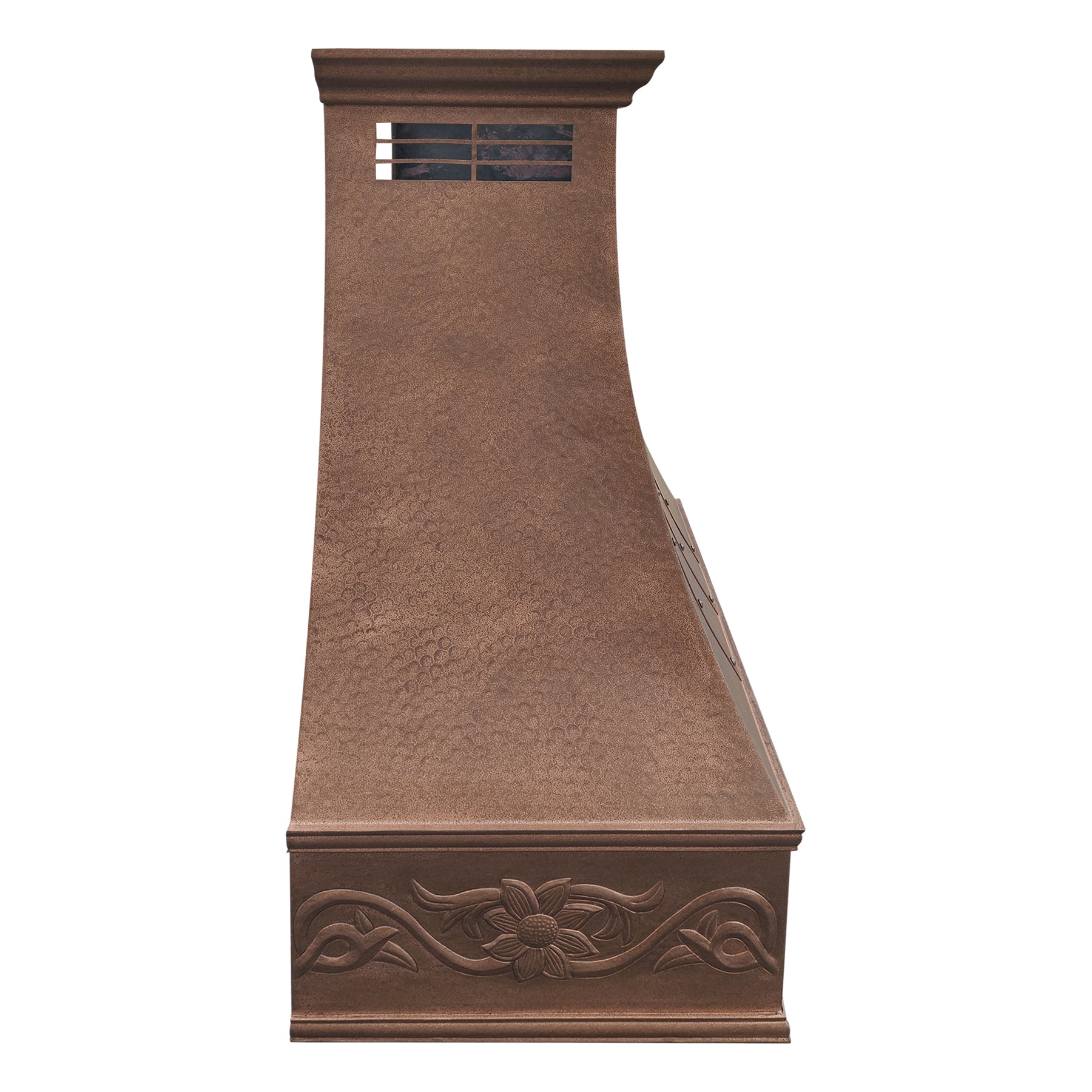 Fobest Vintage Copper Kitchen Vent Hood with Floral Embossing FCP-308