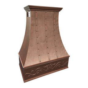 Fobest Vintage Copper Kitchen Vent Hood with Floral Embossing FCP-308